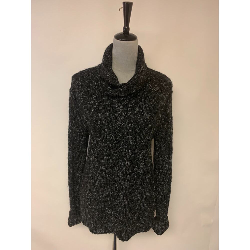 Express Turtleneck Sweater Cable Knit Wool Blend Marled Cozy Warm Womens Size S
